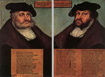 盧卡斯 伊爾 韋基奧 尅拉納赫 Portraits of Johann I and Frederick III the wise